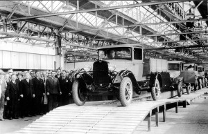 October 1931 First Vehicle off assembly line Dagenham, Model AA Truck.