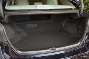 The tall seating position of the 2010 Lexus HS250h means a roomy cabin and enough trunk space for four large golf bags.