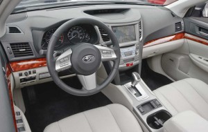 The interior execution of the 2010 Subary Legacy sedan's interior is notably more up-market.