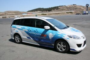 The Mazda Hydrogen RE Premacy - a Mazda5 - operates much like the Chevrolet Volt, with the engine serving only as a generator for the vehicle's electric motors.