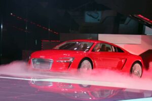 The 2012 Audi e-tron promises to launch from 0 - 60 in 4.8 seconds and deliver 140 miles per charge.