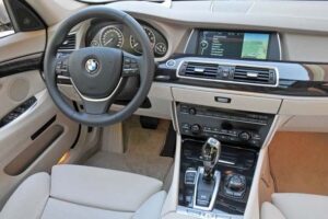 The 2010 BMW 535i GT features a well-appointed cabin, including a huge, 10-inch video display and a revised iDrive system.