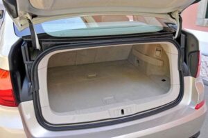 The cargo compartment on the 2010 BMW 535i GT is a third bigger than that of a conventional 5-Series sedan, and can be tripled with both rear seats folded down.