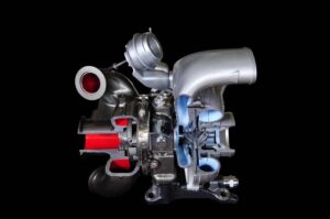 This Honeywell-patented sequential turbo is the key to delivering more power at lower RPMs, even while improving fuel economy.