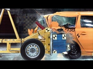 Full scale crash test PHEV, rear crash test at 55 mph made at Volvo Safety Center.