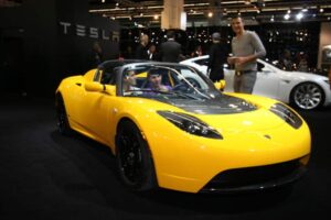 Tesla introduced the latest, "Version 2.0", of its Roadster sports car during the 2009 Frankfurt Motor Show.