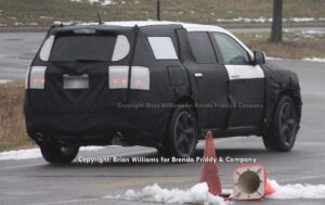 This spy shot tells only part of the story about the next-generation Dodge Durango - or whatever it will be called.