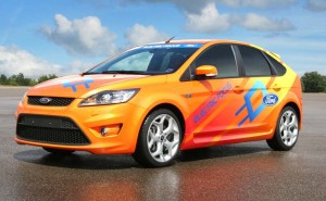 This specially-developed Ford Focus was developed for Jay Leno's new Green Challenge celebrity race.