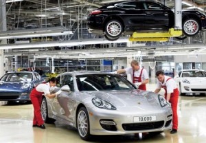 Porsche Panamera number 10, 000 rolled off the production line at the Leipzig plant