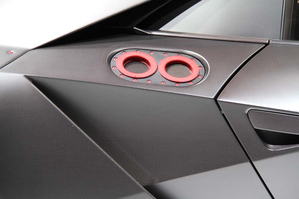 With tracklevel speed it's fitting the Lamborghini Sesto Elemento would