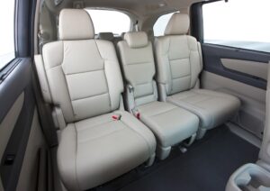 The Odyssey's middle-row seats are easy to slide forward to access the third row.