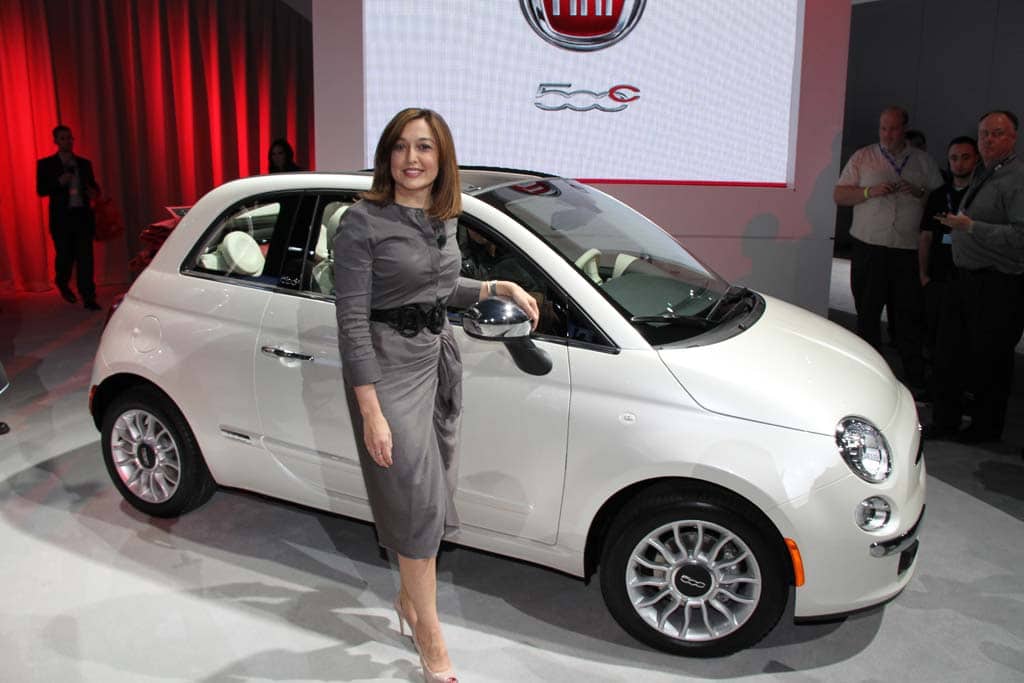 Fiat's Laura Soave with the new 500C Just in time for spring the Fiat 