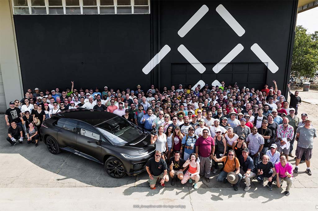 Faraday Future Hanford Plant - workers gather