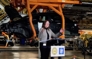 GM's Mary Barra at the Orion plant
