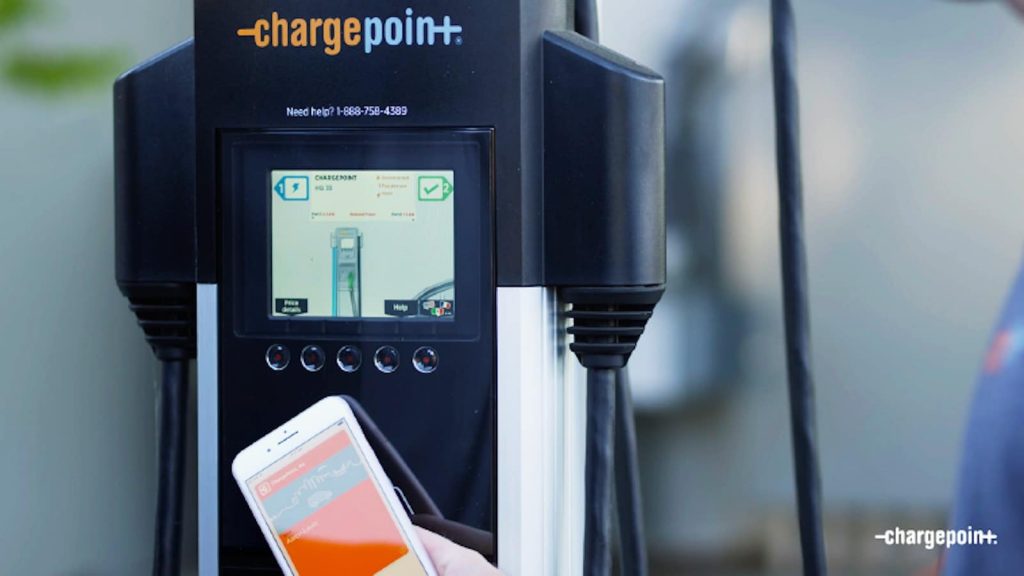 ChargePoint station and app