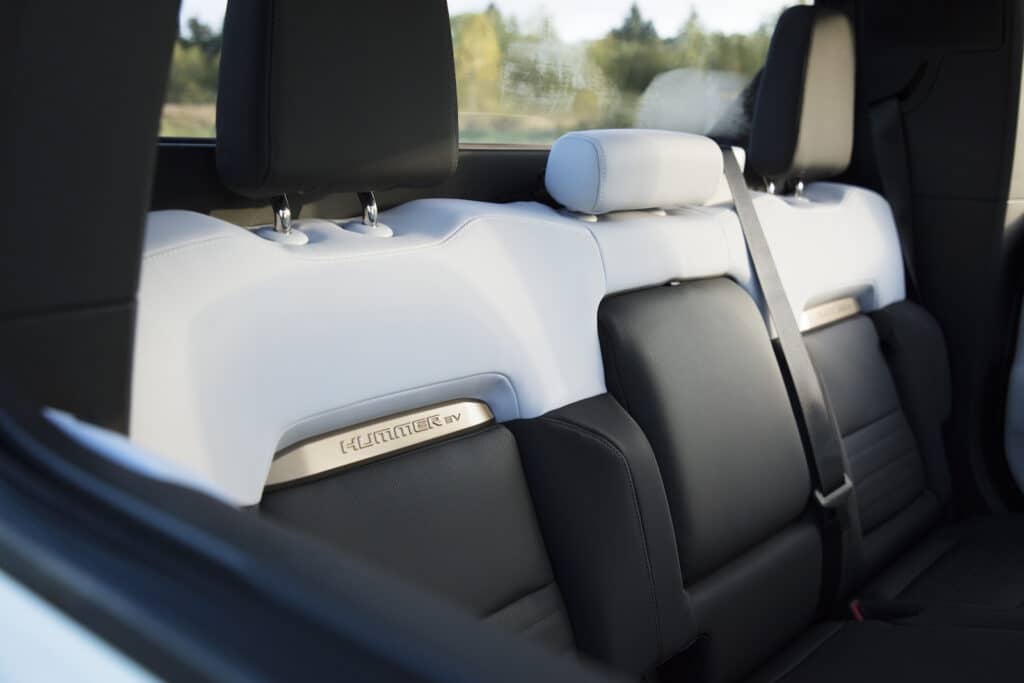 2022 GMC Hummer EV black and white seats