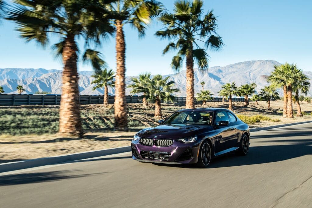 2022 BMW 240i purple cruising
