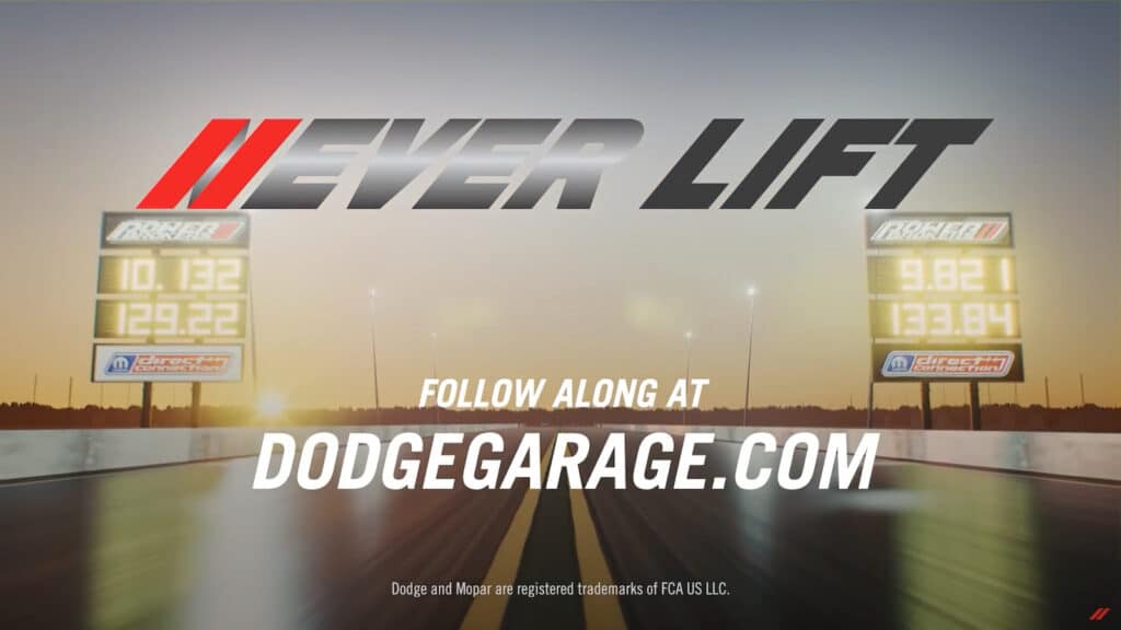 Dodge Never Lift graphic