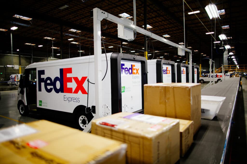 FedEx EV600 charging and loading station