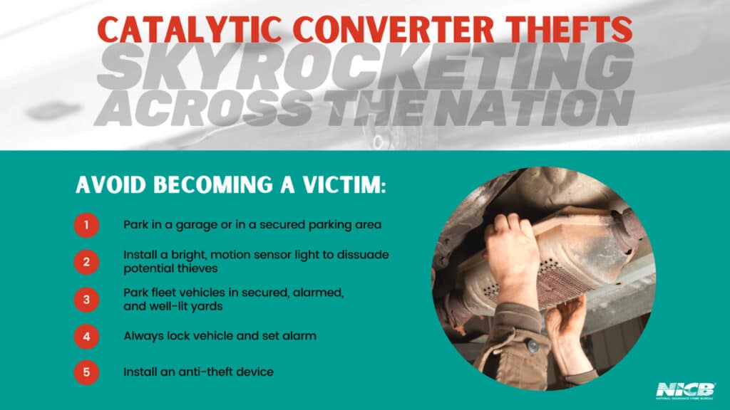 NICB catalytic converter theft graphic