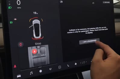 Tesla game on video screen