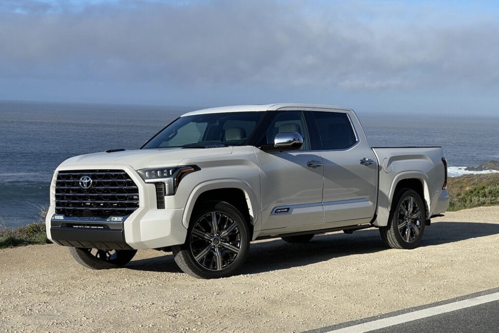 2022 Toyota Tundra Capstone front by ocean