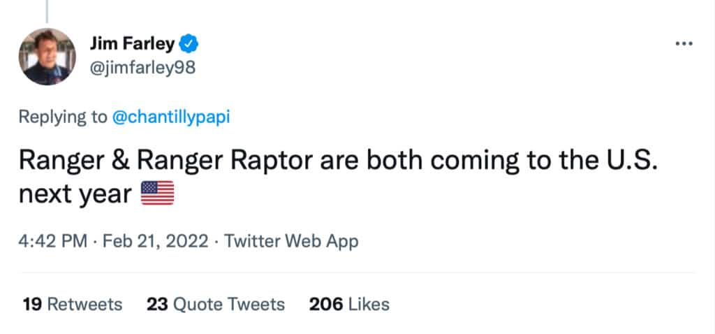 Farley Ranger Raptor tweet