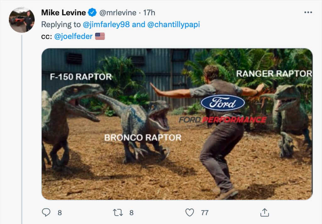 Levine Raptor tweet