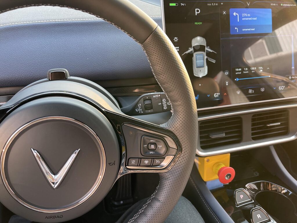 2023 Vinfast VF 8 - wheel and infotainment screen