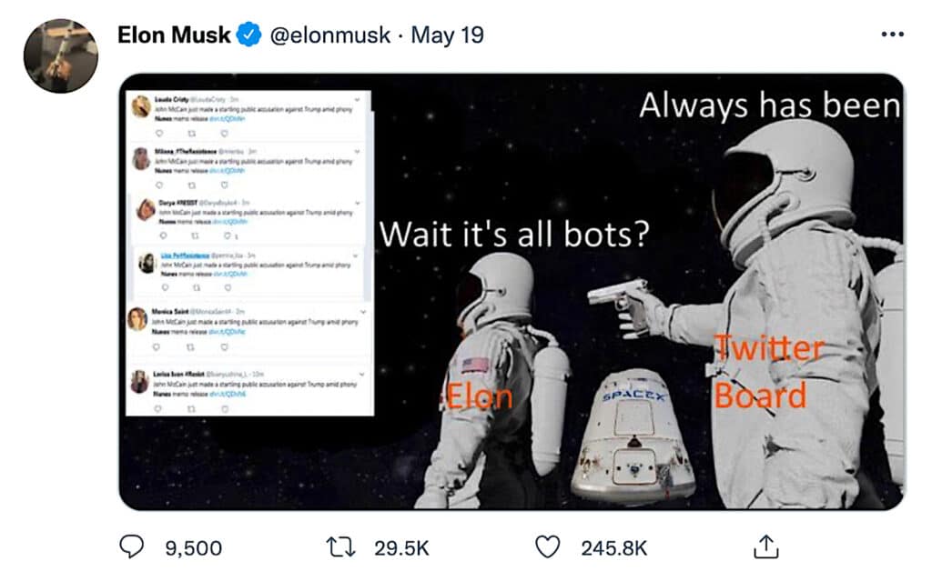 Musk Twitter bots tweet 5-19-22