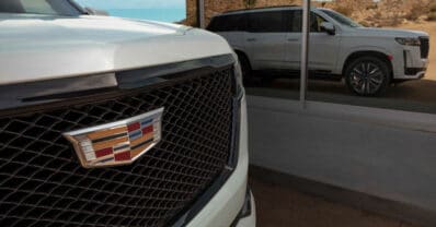 2022 Cadillac Escalade grille and reflection