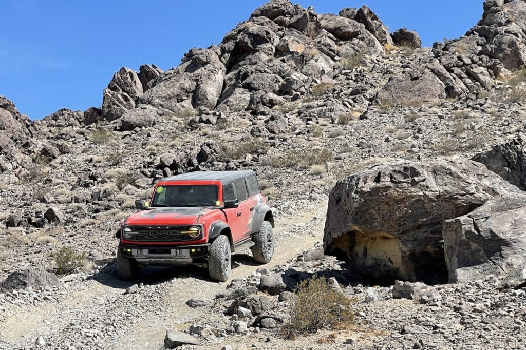 2022 Ford Bronco Raptor red on trail