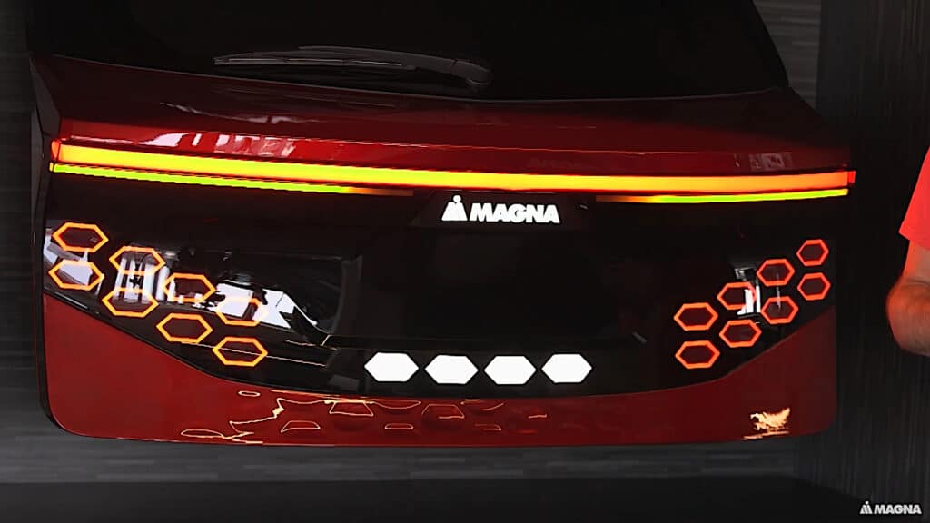 Magna new technology for lighting the tailgate