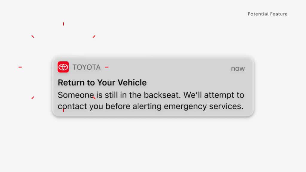 Toyota Cabin Awareness notification