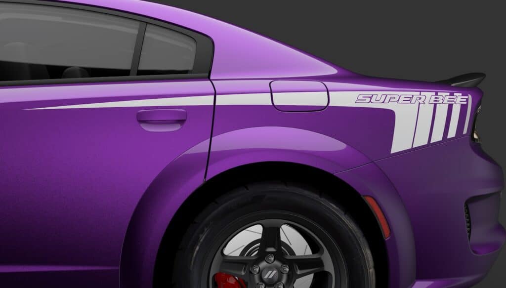 2023 Dodge Charger Super Bee plum crazy graphics side REL