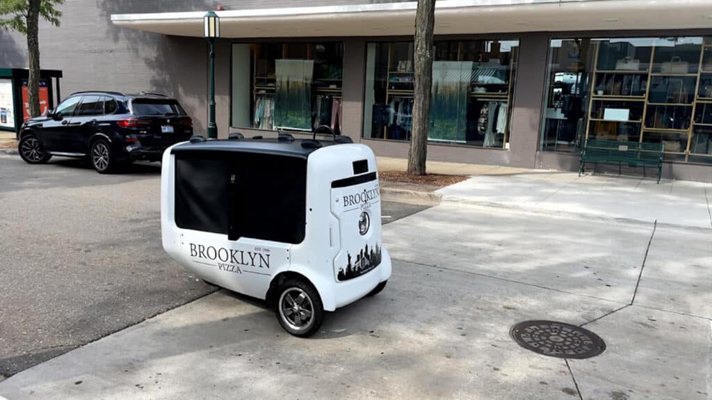 Magna Brooklyn Pizza self-driving delivery vehicle