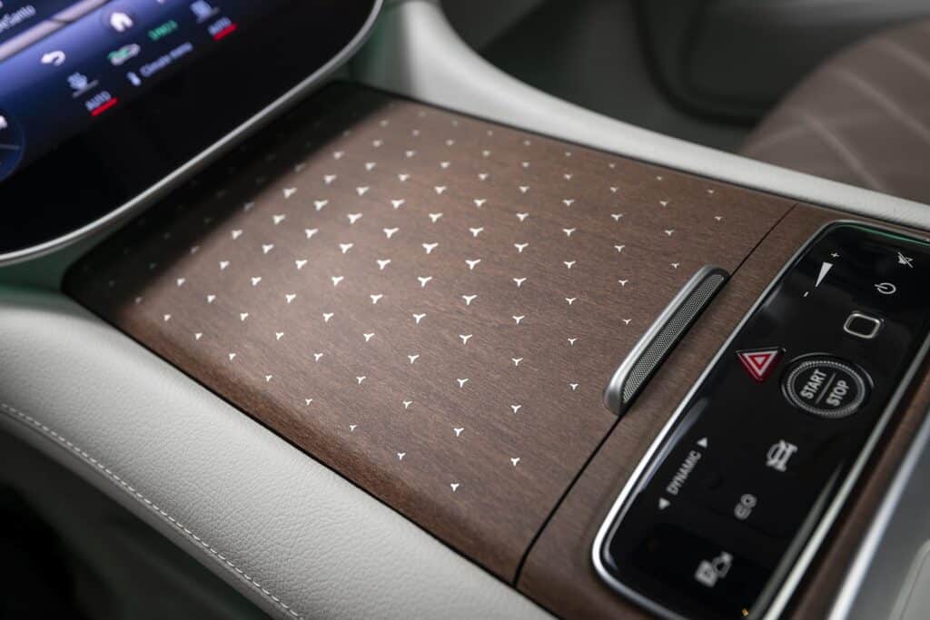 2023 Mercedes-Ben EQE SUV center console detail REL