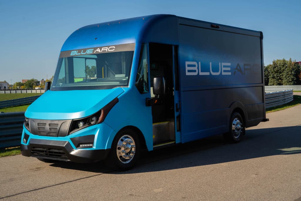 Blue Arc electric van at M1 Concourse Oct 2022