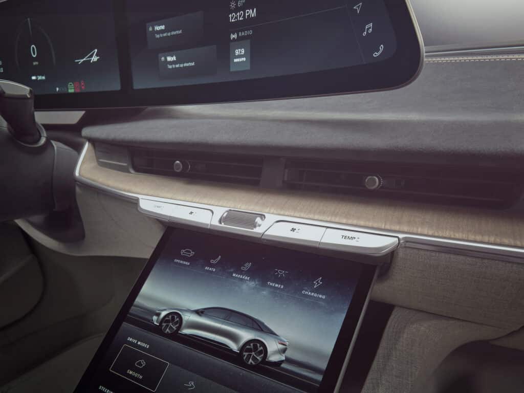 2022 Lucid Air Grand Touring touchscreens REL