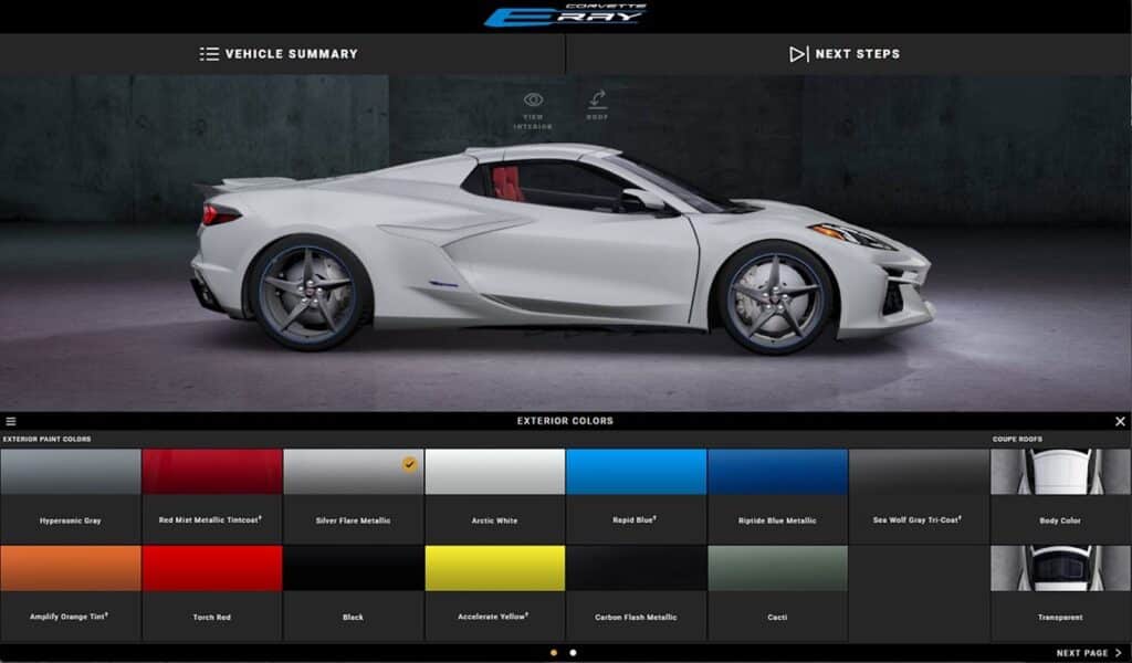 2024 Corvette E-Ray side exterior colors