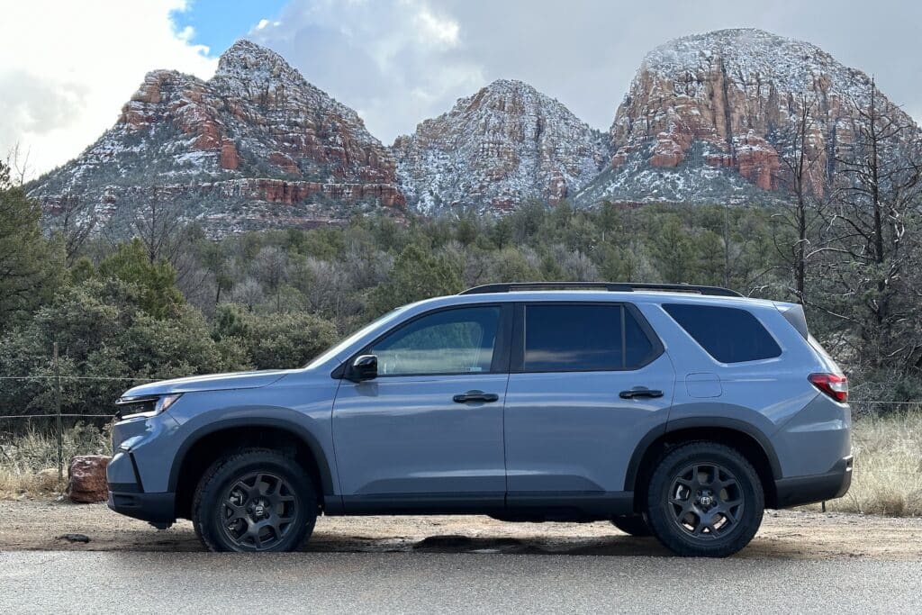 2023 Honda TrailSport side with mountains