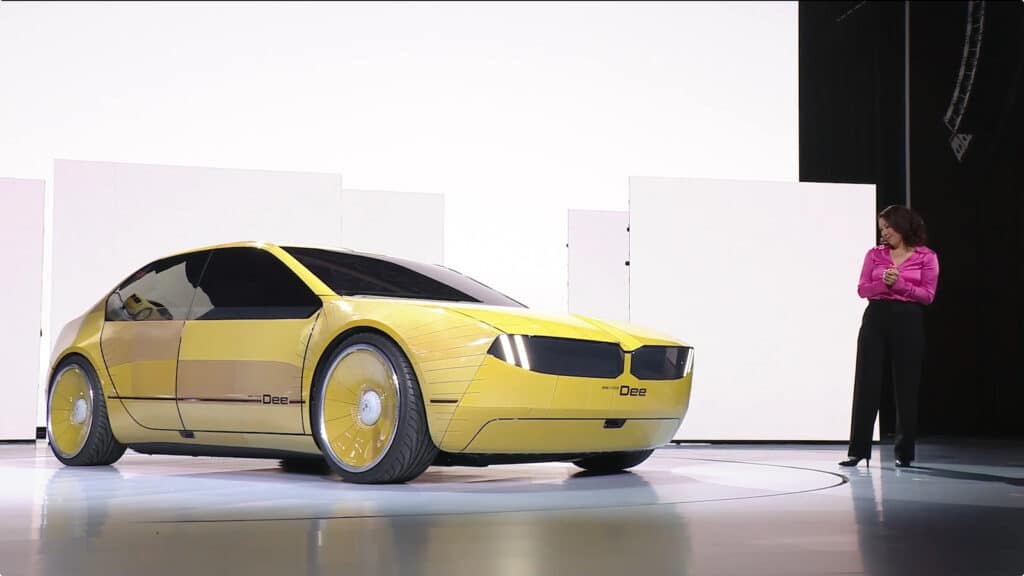 BMW i Vision Dee in yellow at CES