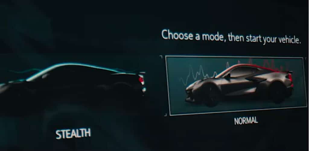 Corvette E-Ray Stealth mode from teaser 1-1-23