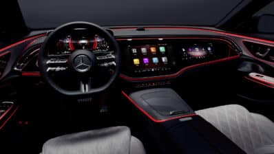 Mercedes E-Class interior dark with AI REL