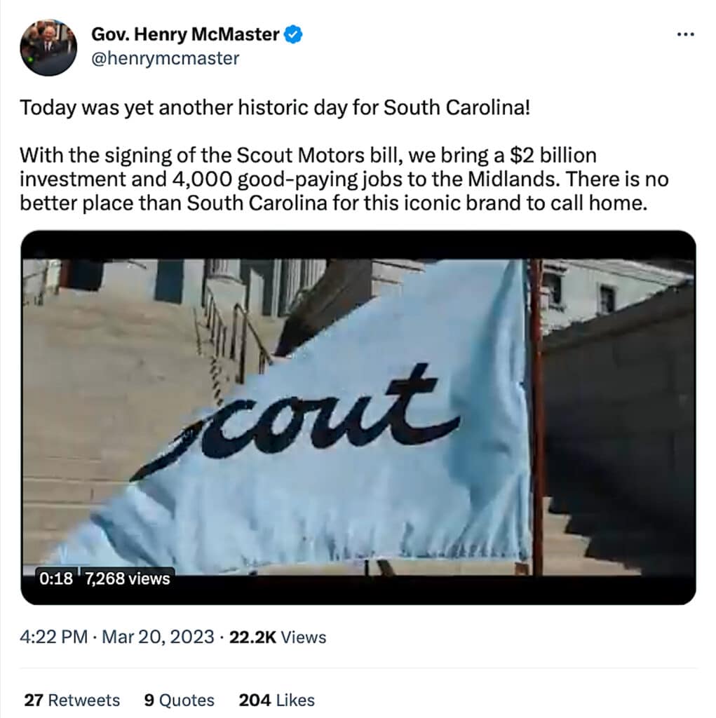 McMaster Scout money tweet March 2023