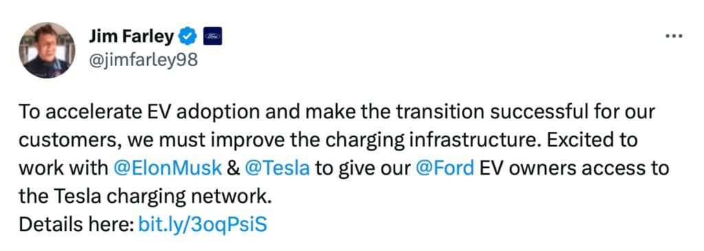 Farley Tesla supercharger tweet 5-25-23