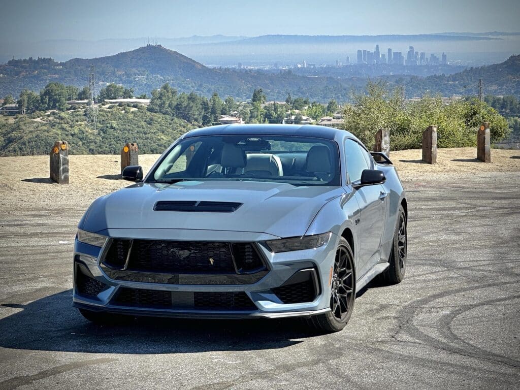 2024 Ford Mustang GT - front w LA in background