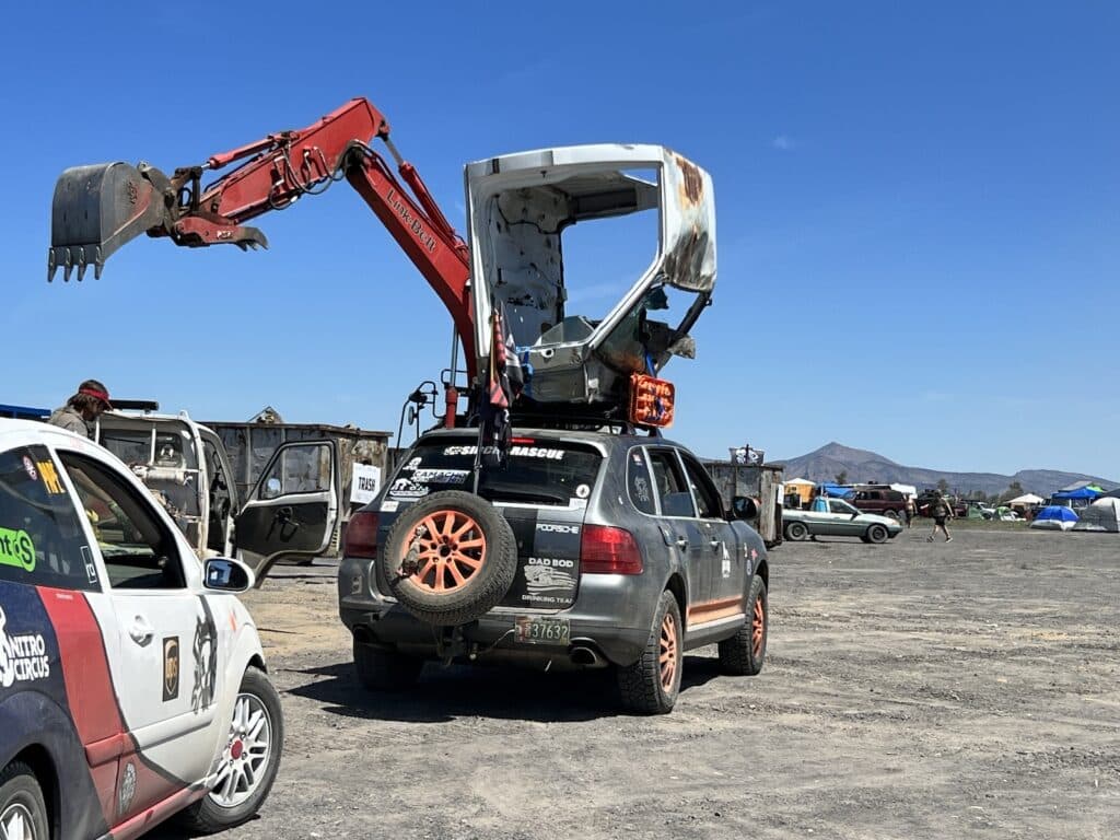OG Porsche takes truck to junk yard