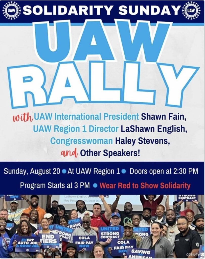 UAW Rally Poster 2023